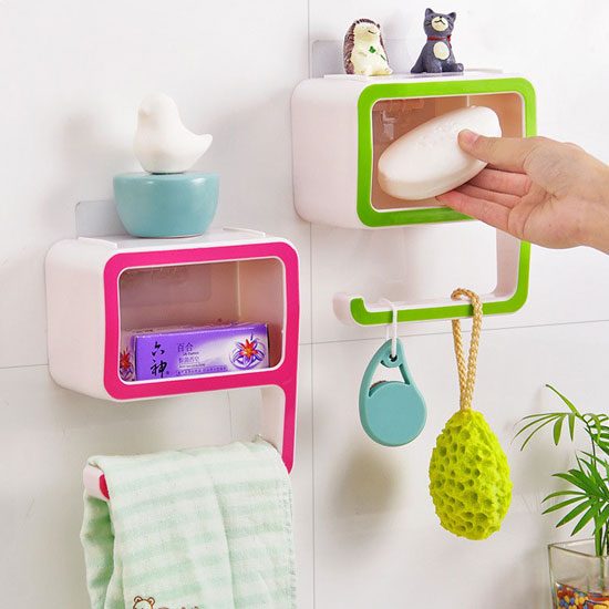 9 Shape Bathroom/Washroom Accessories Soap Rack & Towel Stand - Image 3