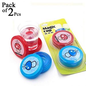 Pack of 2 Pcs Portable Cartoon Printed Plastic Fold-able Magic Cup Glass for kids -Water Drinking Glass for School Children