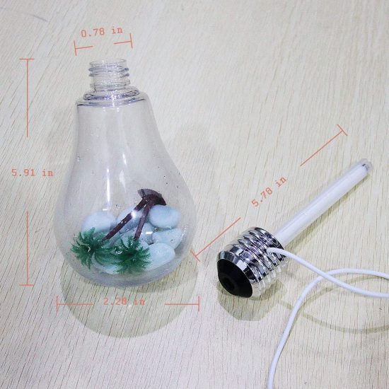 Rechargeable Bulb Shape Humidifier with 7 Color Changing LED lights, 400ml - Image 4