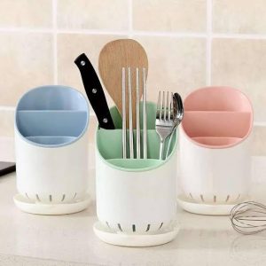 Self Draining Organizer- Spoons, Knife Cutlery Storage Holder Stand
