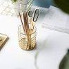 Elegant Golden Round Iron Wire Pen Holder - Image 3